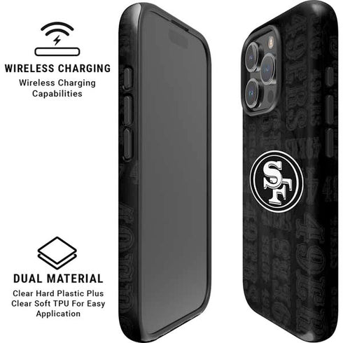 NFL San Franciso 49ers Black & White iPhone 16 Pro Max Magsafe Impact Case