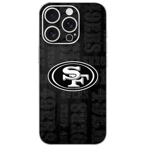 NFL San Franciso 49ers Black & White iPhone 16 Pro Skin
