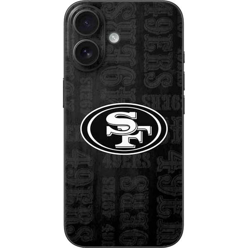 NFL San Franciso 49ers Black & White iPhone 16 Skin