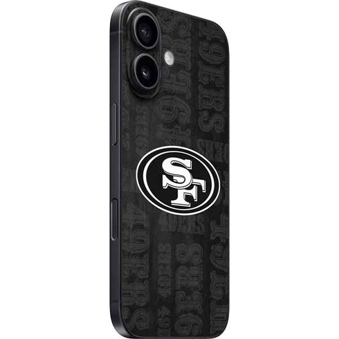 NFL San Franciso 49ers Black & White iPhone 16 Skin