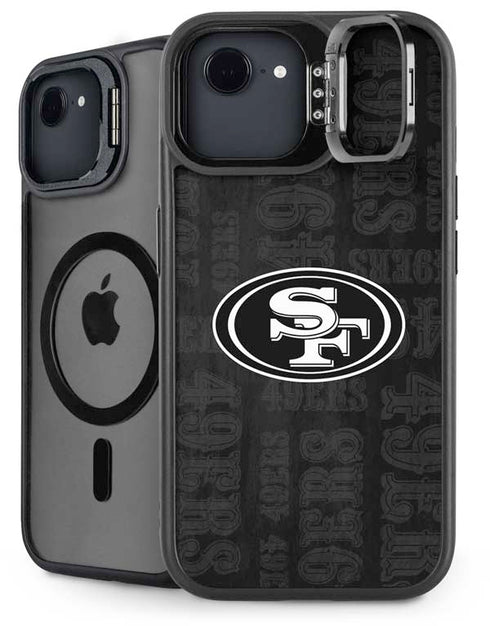 NFL San Franciso 49ers Black & White iPhone 16e Kickstand Case