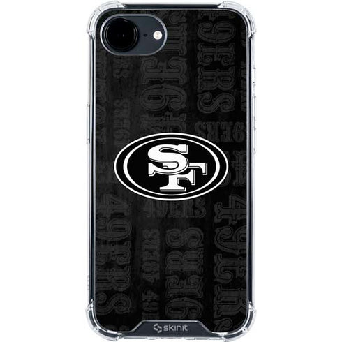 NFL San Franciso 49ers Black & White iPhone 16e Clear Case