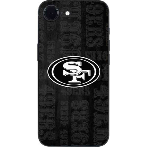 NFL San Franciso 49ers Black & White iPhone 16e Skin
