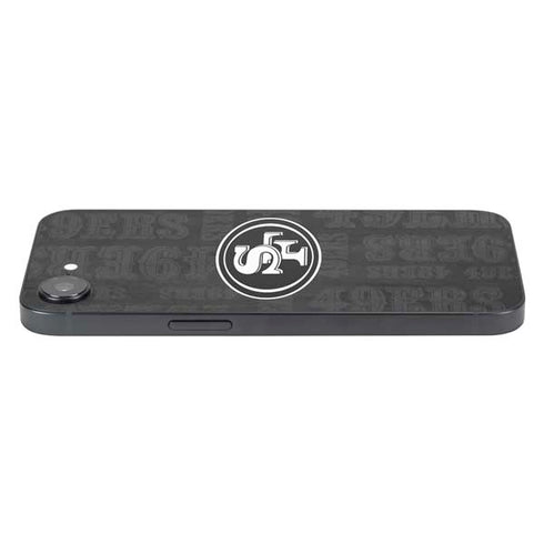NFL San Franciso 49ers Black & White iPhone 16e Skin
