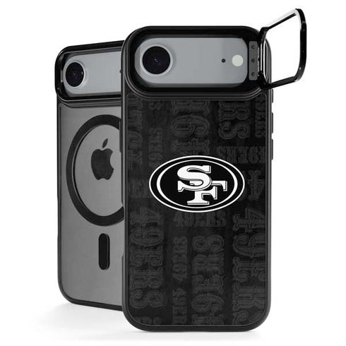 NFL San Franciso 49ers Black & White iPhone 17 Air Kickstand Case