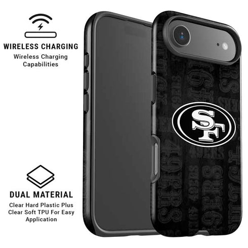 NFL San Franciso 49ers Black & White iPhone 17 Air Magsafe Impact Case