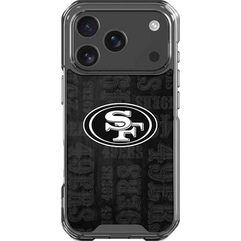 NFL San Franciso 49ers Black & White iPhone 17 Pro Clear Case