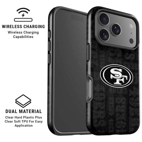 NFL San Franciso 49ers Black & White iPhone 17 Pro Magsafe Impact Case