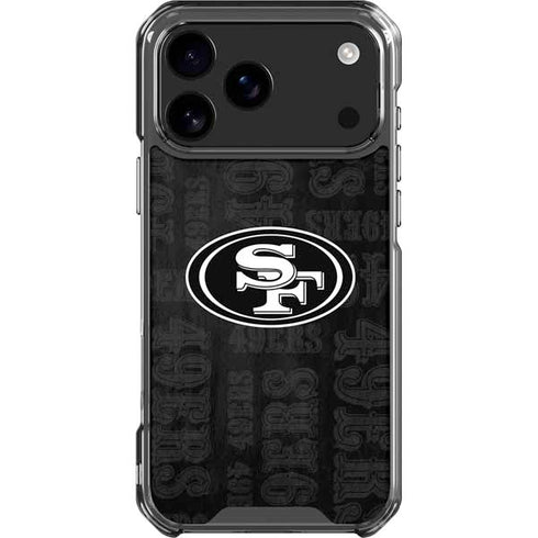 NFL San Franciso 49ers Black & White iPhone 17 Pro Max Clear Case