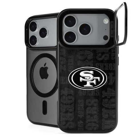 NFL San Franciso 49ers Black & White iPhone 17 Pro Max Kickstand Case