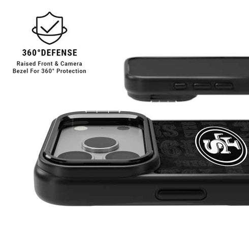 NFL San Franciso 49ers Black & White iPhone 17 Pro Max Kickstand Case