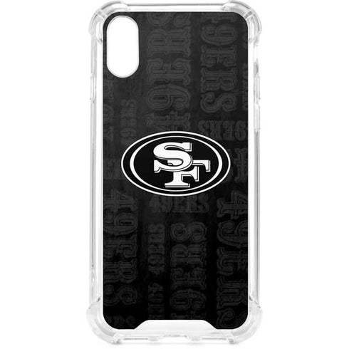 NFL San Franciso 49ers Black & White iPhone XS Clear Case
