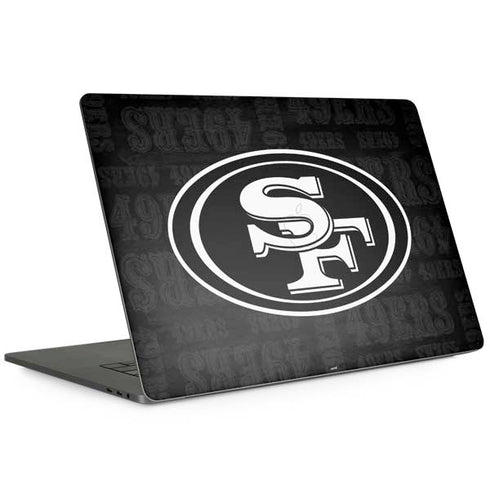 NFL San Franciso 49ers Black & White MacBook Skins