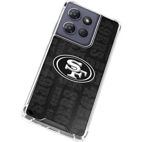 NFL San Franciso 49ers Black & White Moto G 5G (2025) Clear Case