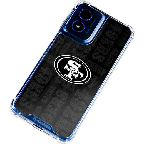 NFL San Franciso 49ers Black & White Moto G Play 4G (2024) Clear Case