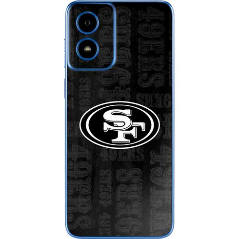 NFL San Franciso 49ers Black & White Moto G Play 4G (2024) Skin