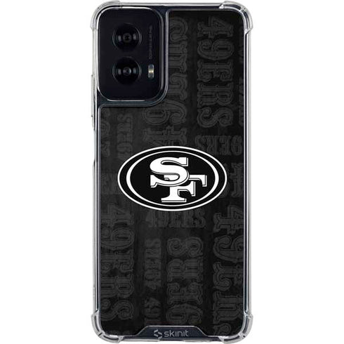 NFL San Franciso 49ers Black & White Moto G Power 5G (2024) Clear Case