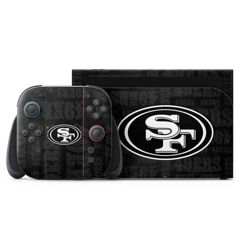 NFL San Franciso 49ers Black & White Nintendo Switch 2 (2025) with Joy-Con Skin