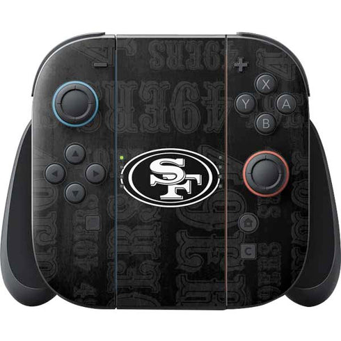 NFL San Franciso 49ers Black & White Nintendo Switch 2 (2025) Joy-Con Controller Skin