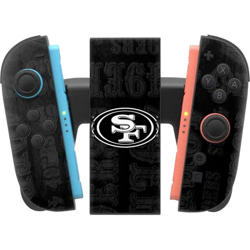 NFL San Franciso 49ers Black & White Nintendo Switch 2 (2025) Joy-Con Controller Skin