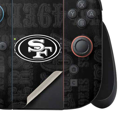 NFL San Franciso 49ers Black & White Nintendo Switch 2 (2025) Joy-Con Controller Skin