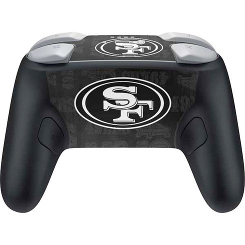 NFL San Franciso 49ers Black & White Nintendo Switch 2 (2025) Pro Controller Skin