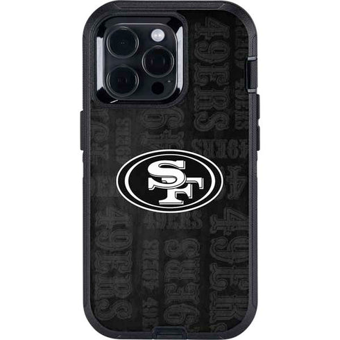 NFL San Franciso 49ers Black & White Otterbox Defender iPhone Skin