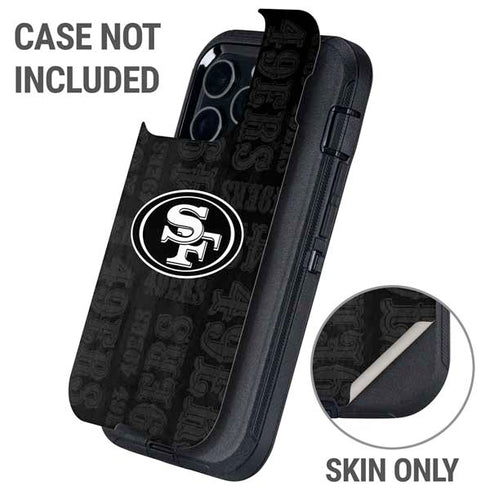 NFL San Franciso 49ers Black & White Otterbox Defender iPhone Skin