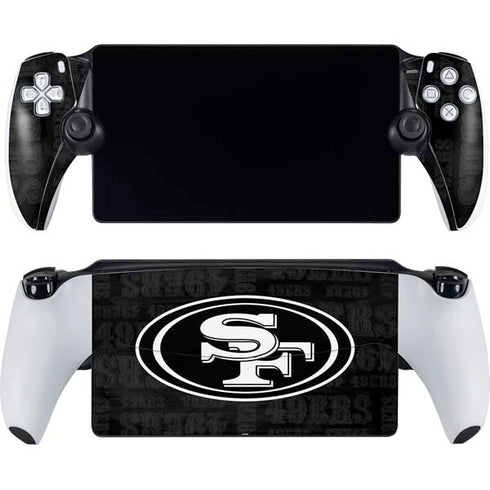 NFL San Franciso 49ers Black & White PlayStation Portal Remote Player Skin