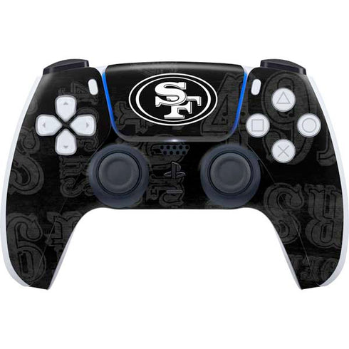 NFL San Franciso 49ers Black & White PlayStation PS5 Skins