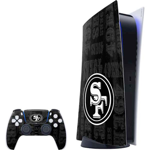 NFL San Franciso 49ers Black & White PlayStation PS5 Skins