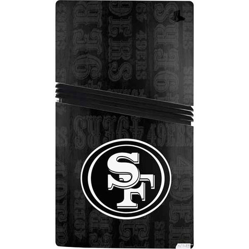 NFL San Franciso 49ers Black & White PS5 Pro Console Skin