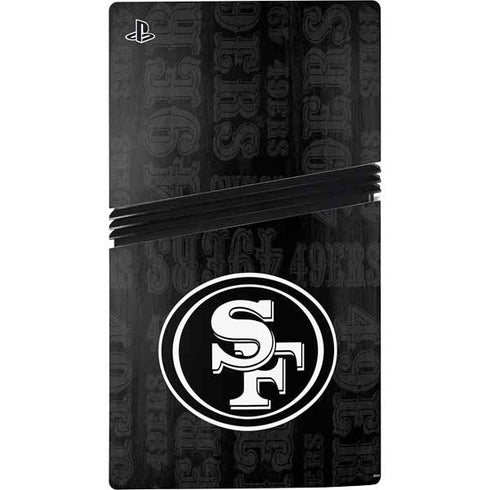 NFL San Franciso 49ers Black & White PS5 Pro Disk Bundle Skin