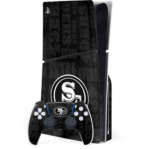 NFL San Franciso 49ers Black & White PlayStation PS5 Skins