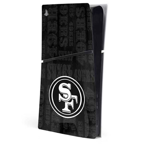 NFL San Franciso 49ers Black & White PS5 Slim Digital Edition Console Skin