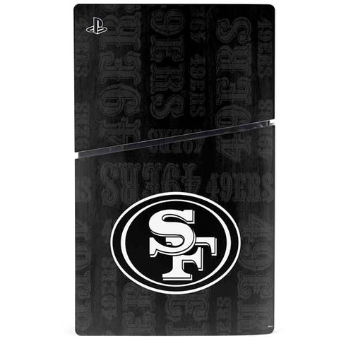 NFL San Franciso 49ers Black & White PS5 Slim Digital Edition Console Skin