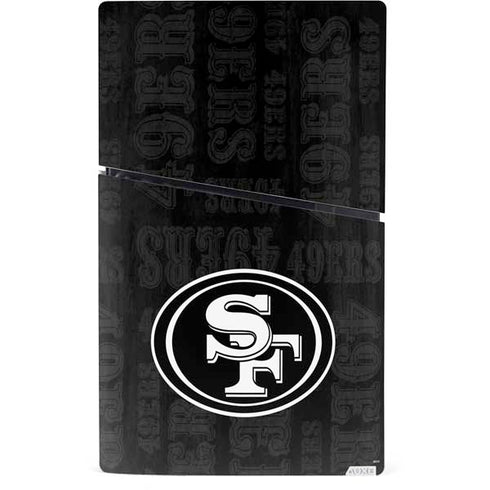 NFL San Franciso 49ers Black & White PS5 Slim Digital Edition Console Skin