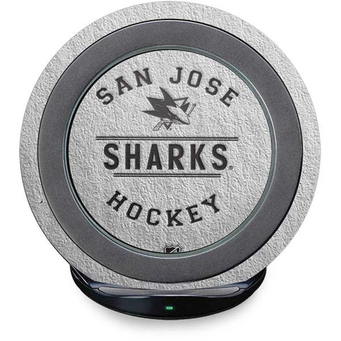 NHL San Jose Sharks Black Text Fast Charge Wireless Charging Stand Skin