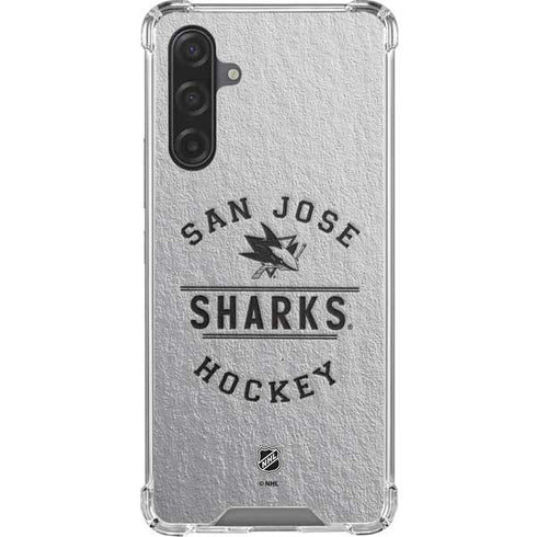 NHL San Jose Sharks Black Text Galaxy A17 Clear Case