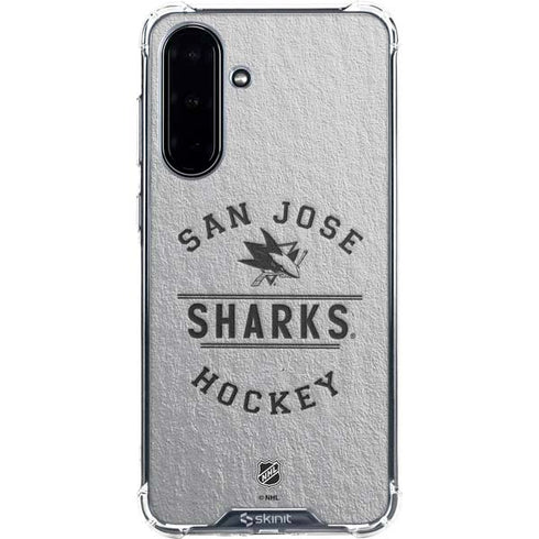 NHL San Jose Sharks Black Text Galaxy A36 5G Clear Case