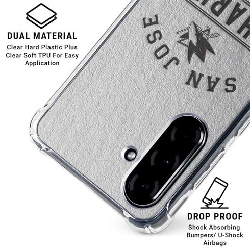 NHL San Jose Sharks Black Text Galaxy A36 5G Clear Case