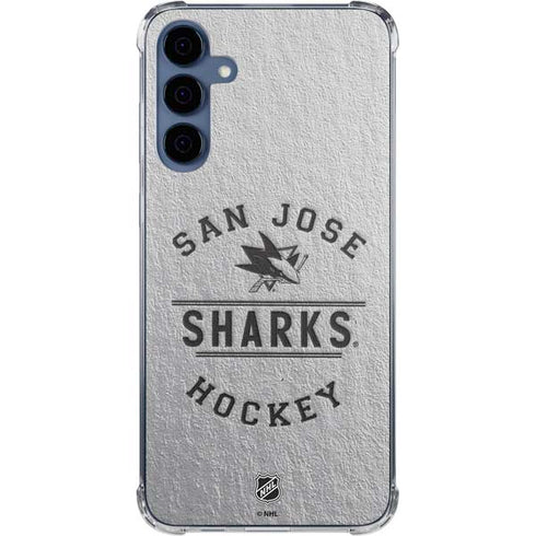 NHL San Jose Sharks Black Text Galaxy A55 5G Clear Case