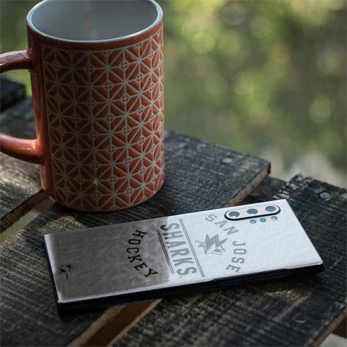 NHL San Jose Sharks Black Text Galaxy Note 10 Plus Skin
