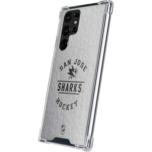 NHL San Jose Sharks Black Text Galaxy S23 Ultra Clear Case