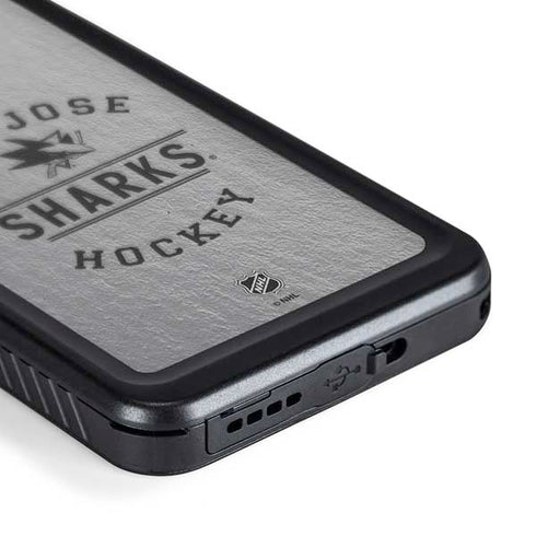 NHL San Jose Sharks Black Text Galaxy S24 Plus Waterproof Case