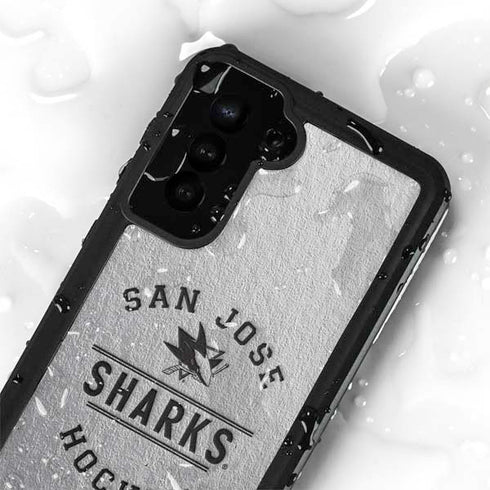 NHL San Jose Sharks Black Text Galaxy S24 Plus Waterproof Case