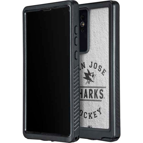 NHL San Jose Sharks Black Text Galaxy S24 Ultra Waterproof Case