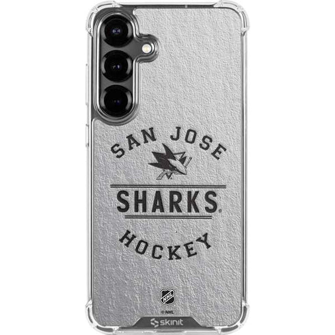 NHL San Jose Sharks Black Text Galaxy S26 Clear Case