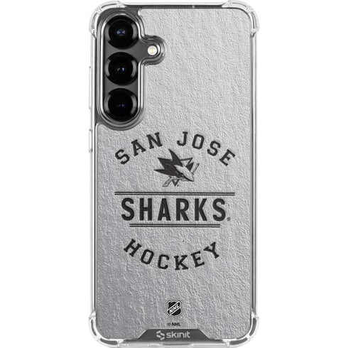 NHL San Jose Sharks Black Text Galaxy S26 Plus Clear Case