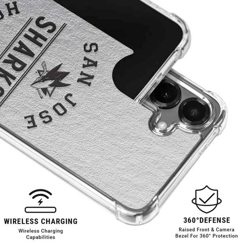NHL San Jose Sharks Black Text Galaxy S26 Plus Clear Case